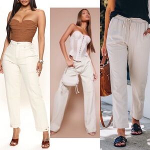 Bundle of 3 Beige Denim Pants! Petite Small